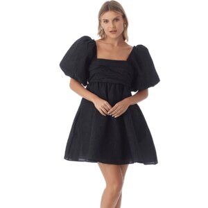 NWT Crosby by Mollie Burch Hunter Dress - Black XS - Puff Sleeve Mini